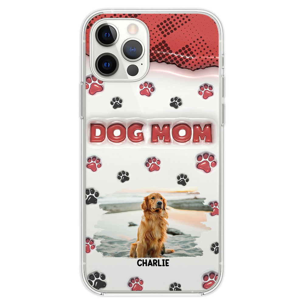 Dog Mom Photo Version 2 - Personalized 3D Inflated Effect Phone Case