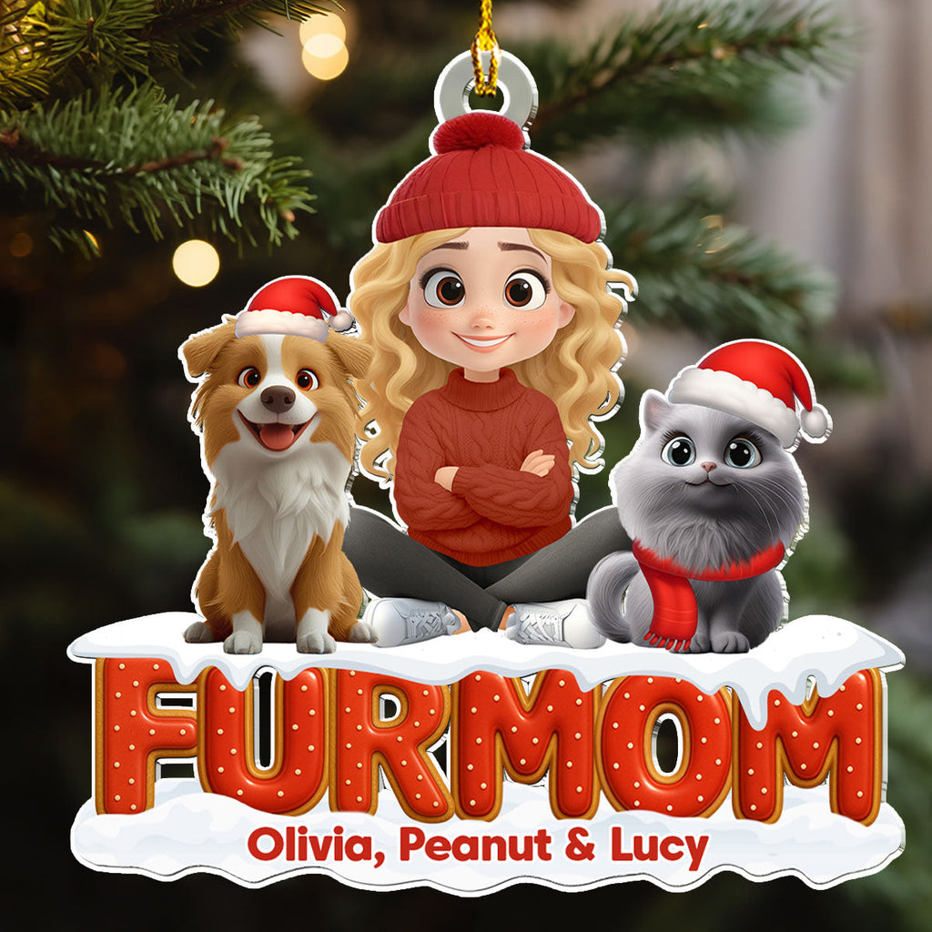 Custom Christmas Decor Home Birthday Gifts For Pet Lovers • Our Unbroken Bond Fur Ver - Personalized 3D Effect Acrylic Ornament