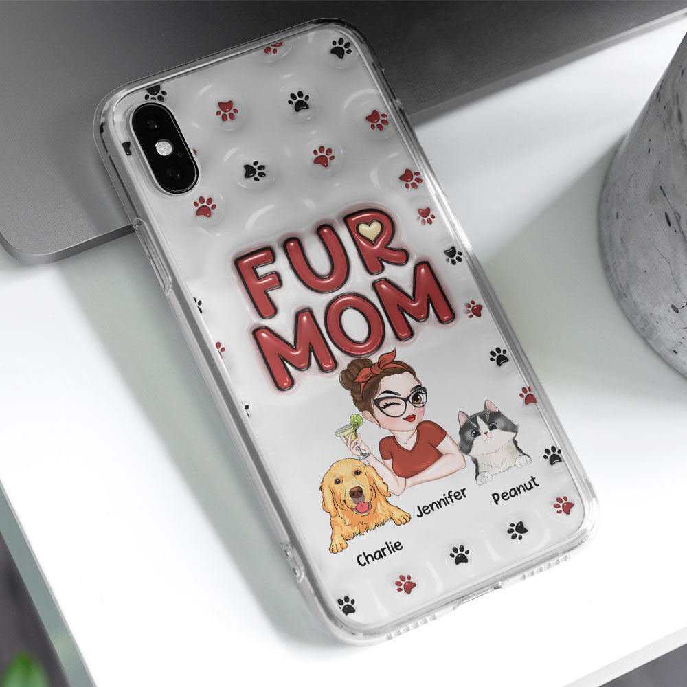 Lovely Fur Mom - Personalized 3D Inflated Effect Phone Case