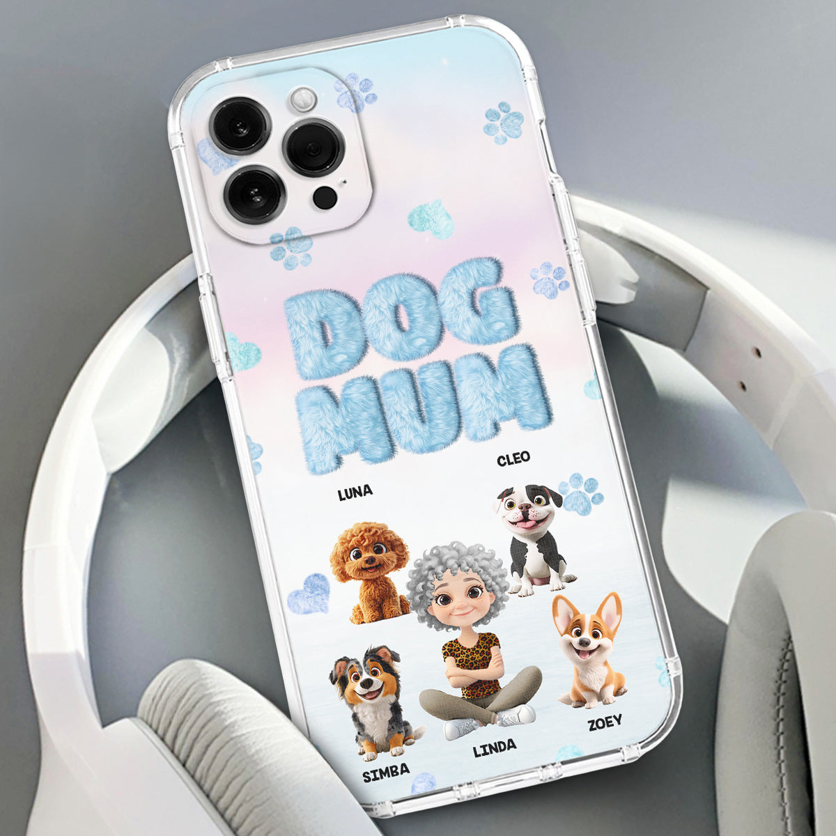 Fluffy Dog Mom - Personalized Phone Case