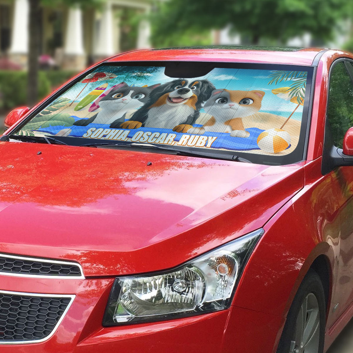Custom Christmas Birthday Gifts Car Accessories for Pet Parents • Pet And Beach - Personalized Car Sunshade