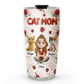 Custom Christmas Birthday Gifts For Cat Mom, Cat Lovers • Floral Cat Mom - Personalized 3D Effect Tumbler