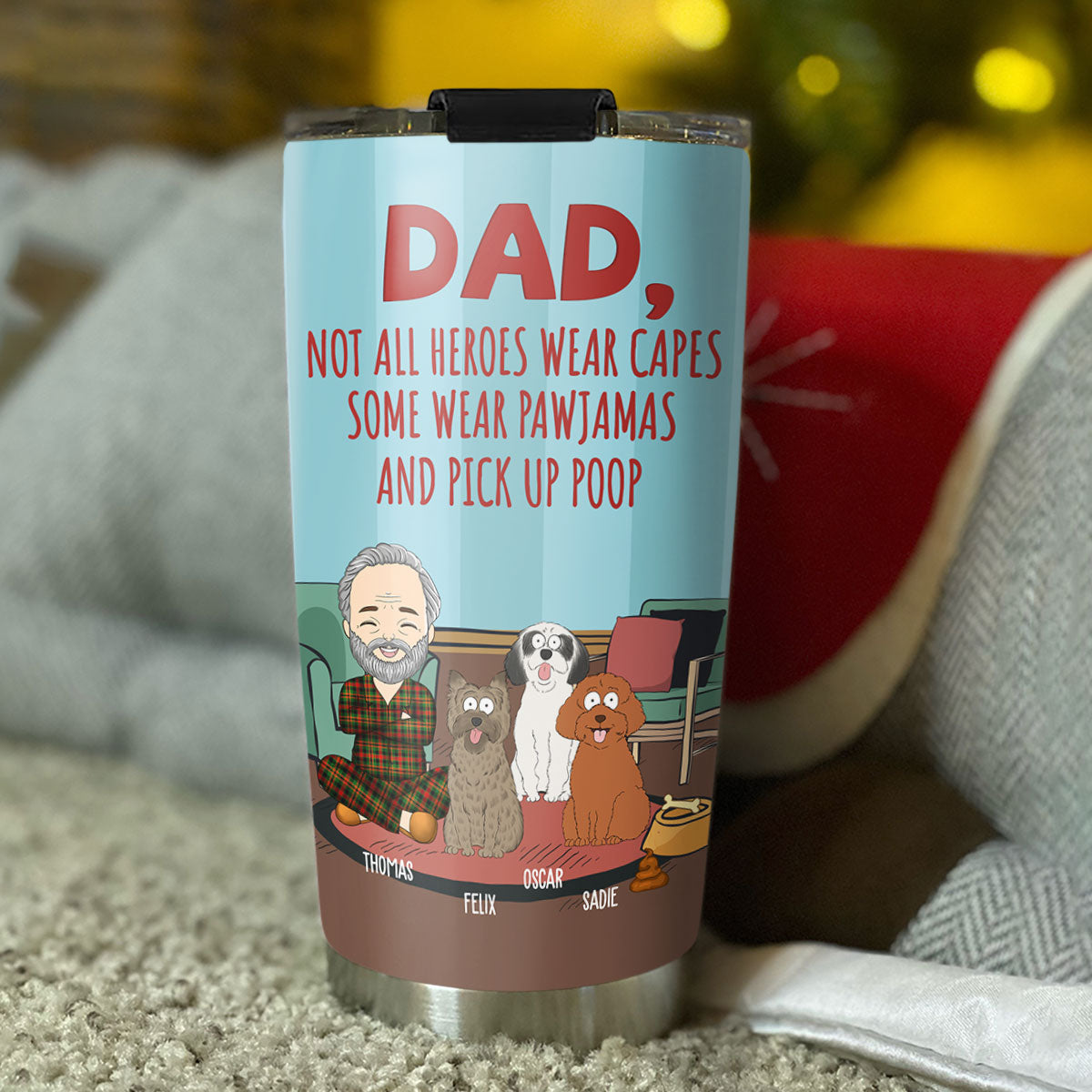 Custom Mother's day Birthday Gifts For Pet Mom, Pet Lovers • Hero Picks Up Poop - Personalized Tumbler