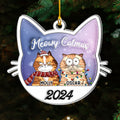 Custom Christmas Decor Home Birthday Gifts For Cat Lovers • Meowy Catmas 2024 - Personalized 3D Inflated Effect Acrylic Ornament