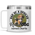 Spoiled Rotten Dog Chibi Cartoon Photo - Personalized 14oz Stainless Steel Tumbler With Handle