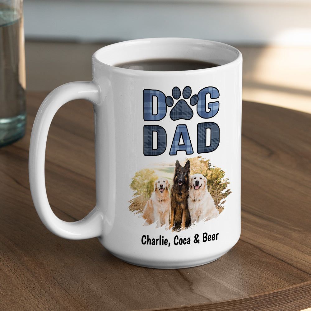 Custom Photo Father's day Birthday Gifts For Dog Dad, Dog Lovers • Best Dog Dad Photo - Personalized Coffee Mug