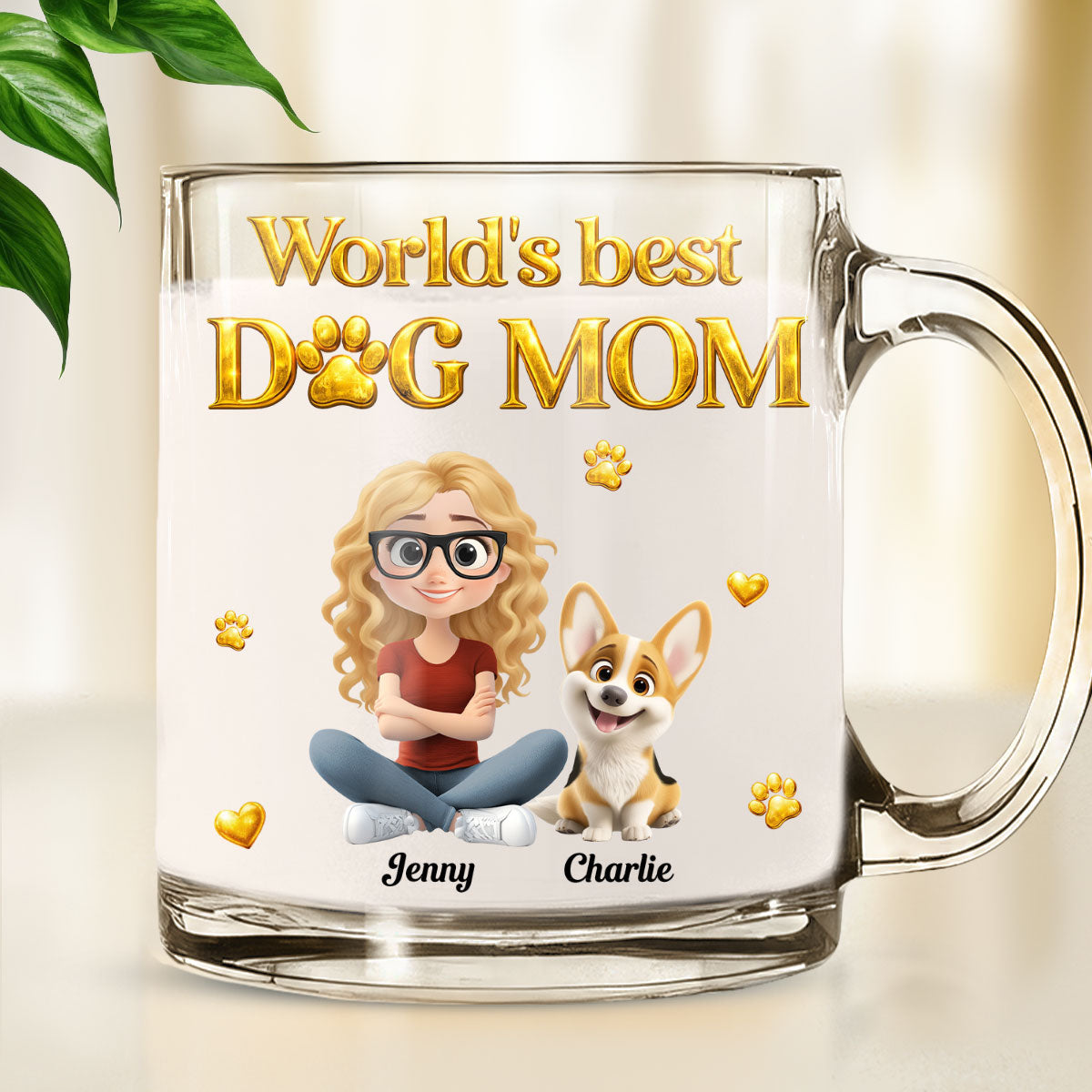 Custom Christmas Birthday Gifts For Dog Mom, Dog Lovers • I Love My Dog - Personalized 3D Effect Glass Mug