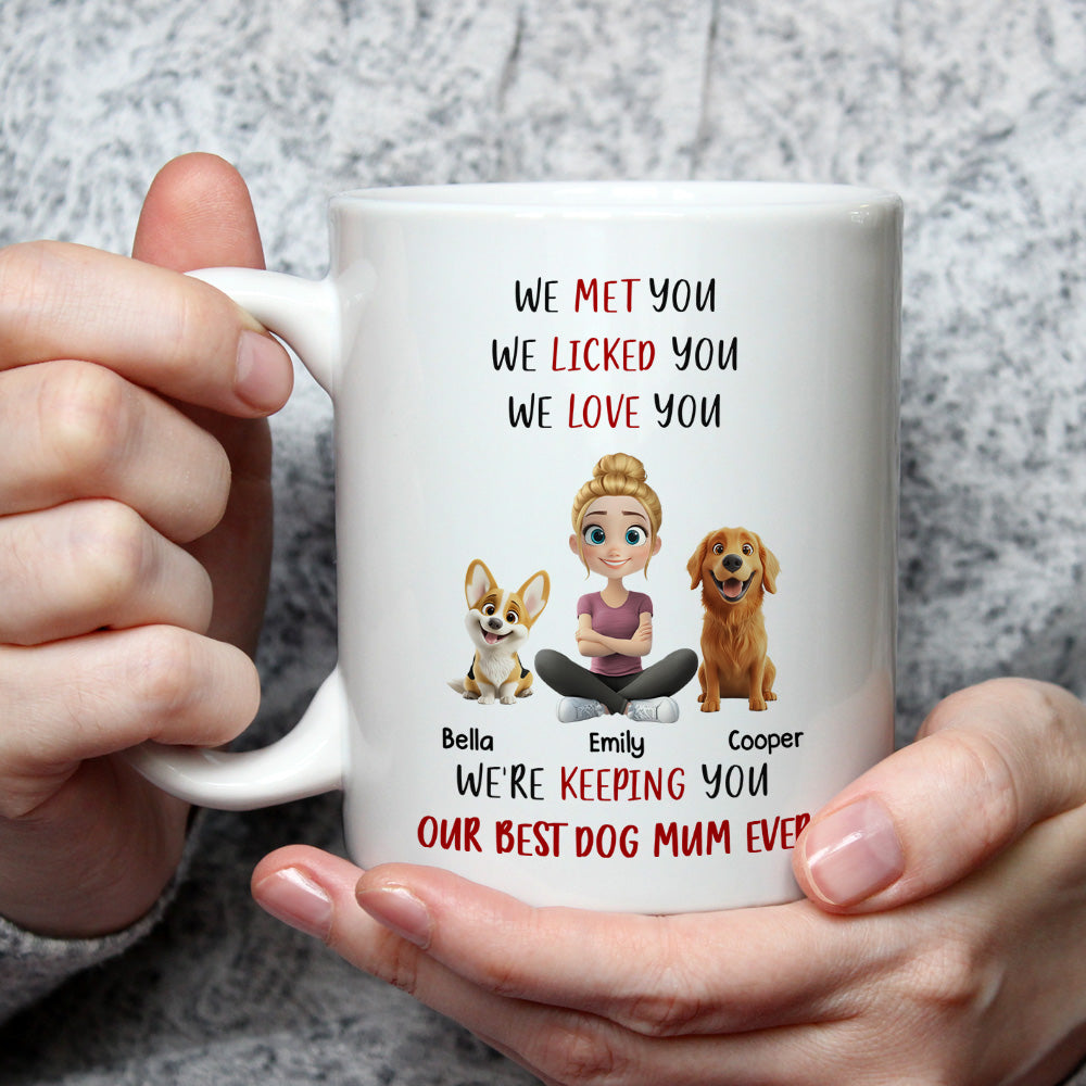 Custom Christmas Birthday Gifts For Dog Lovers • Keeping My Best Dog Mom - Personalized Coffee Mug