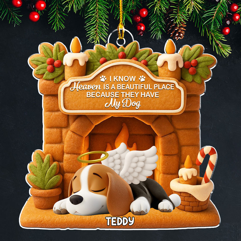 Custom Christmas Memorial Sympathy Gifts For Dogs, Cats • A Gift From Heaven - Personalized Acrylic Ornament