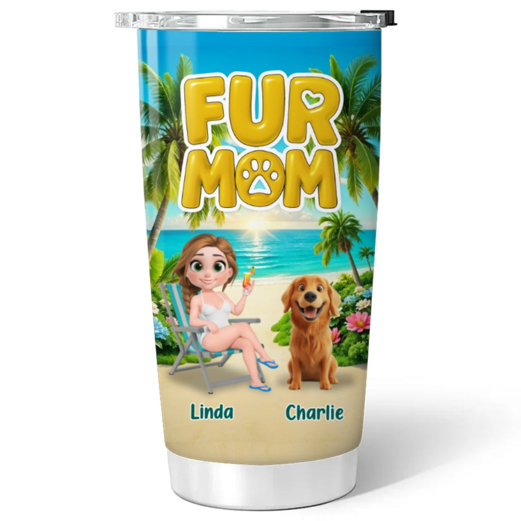 Custom Christmas Birthday Gifts For Pet Mom, Pet Lovers • Fur Babies Mom Summer - Personalized Tumbler