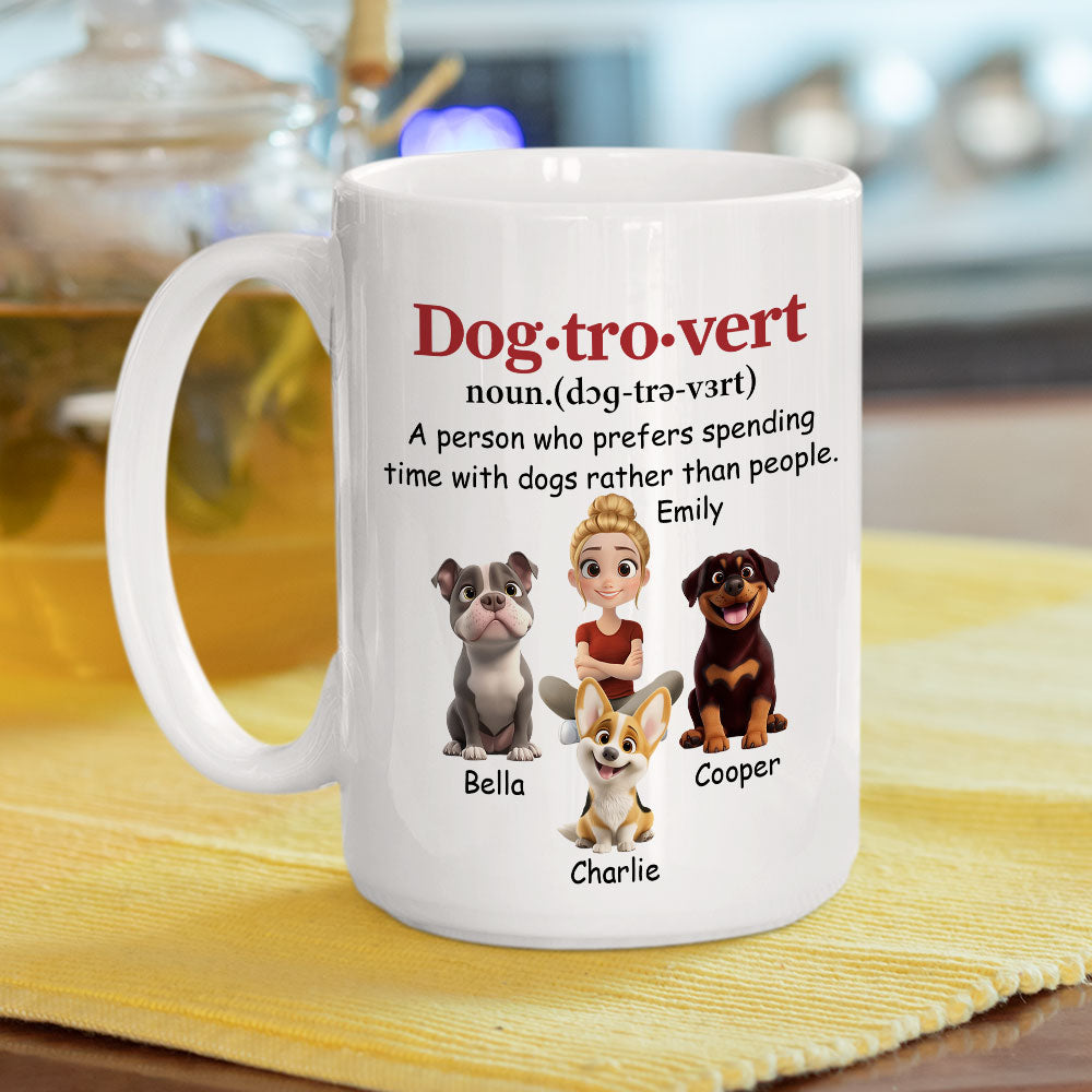 Custom Christmas Birthday Gifts For Dog Lovers • Dogtrovert Person - Personalized Coffee Mug