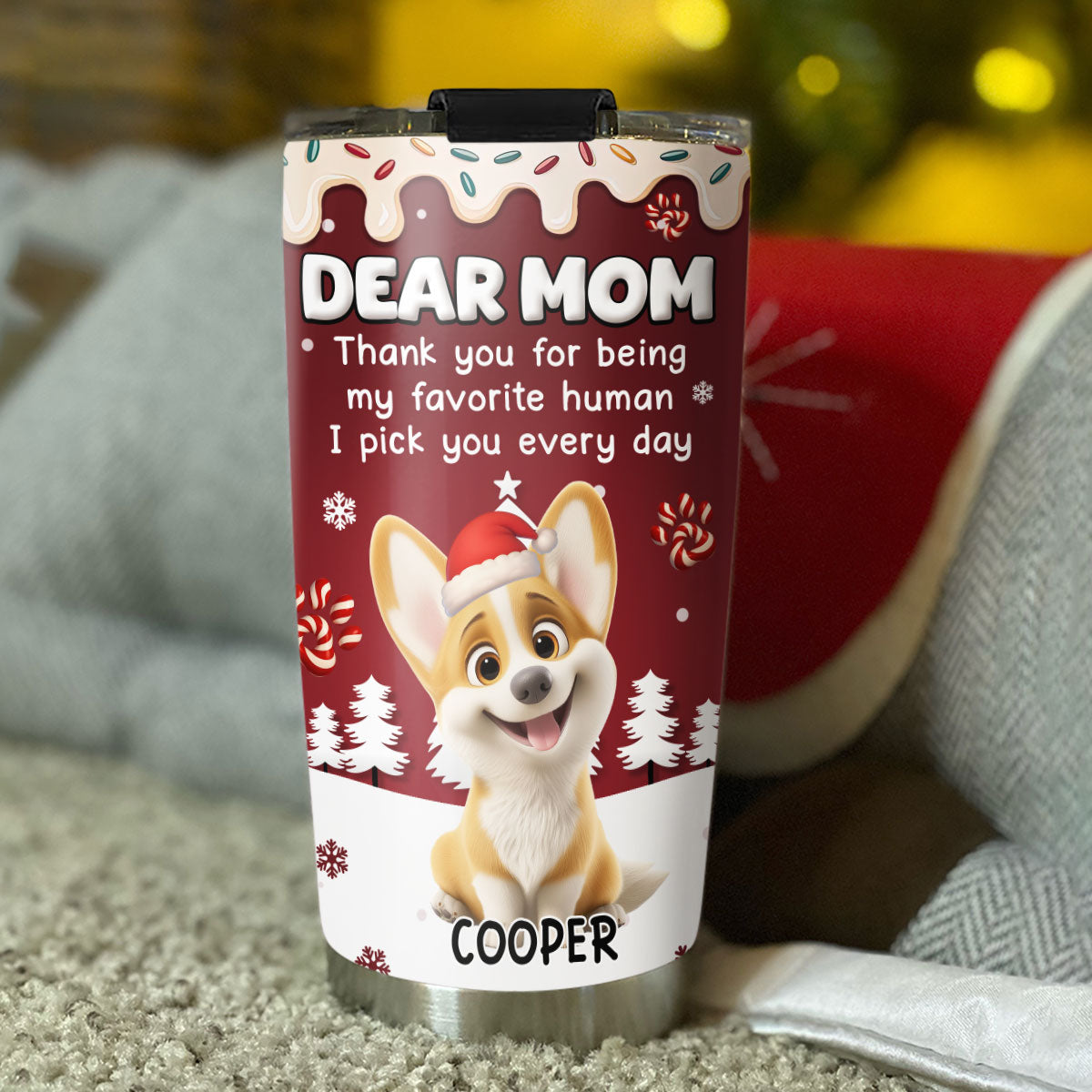 Custom Christmas Birthday Gifts For Dog Lovers • We Pick You Every Day - Personalized Tumbler
