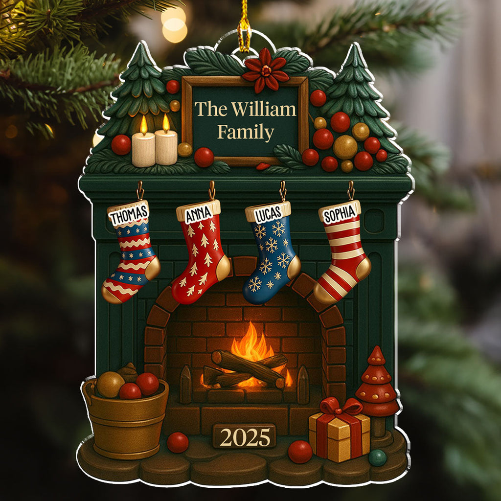 Family Fireplace - Personalized Acrylic Ornament