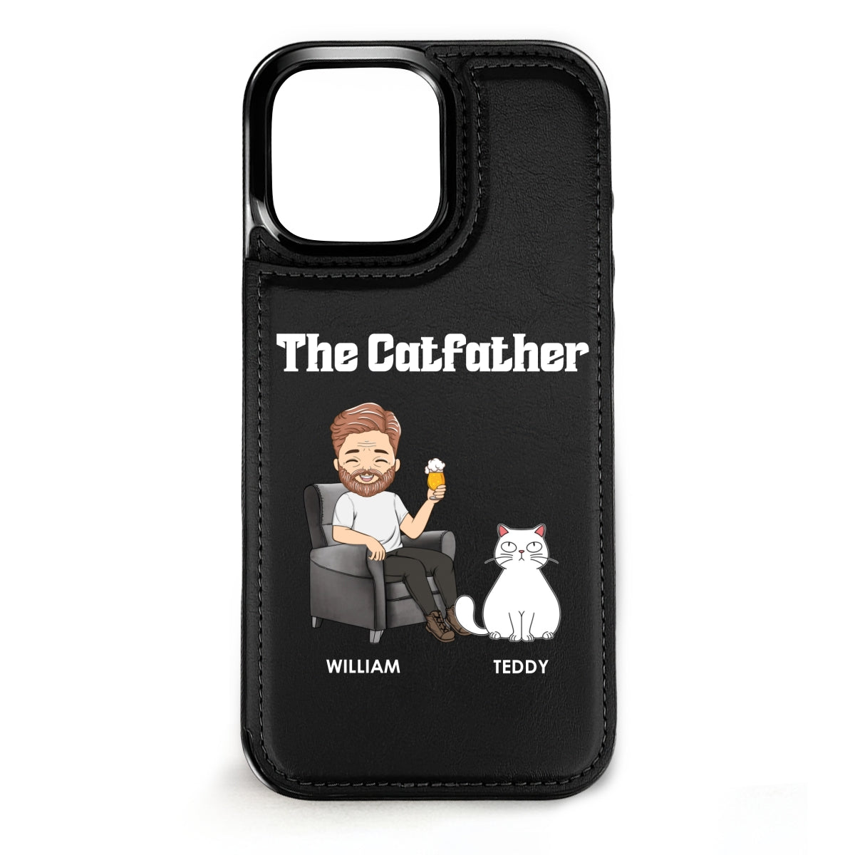 The Catfather - Personalized Leather Phone Case