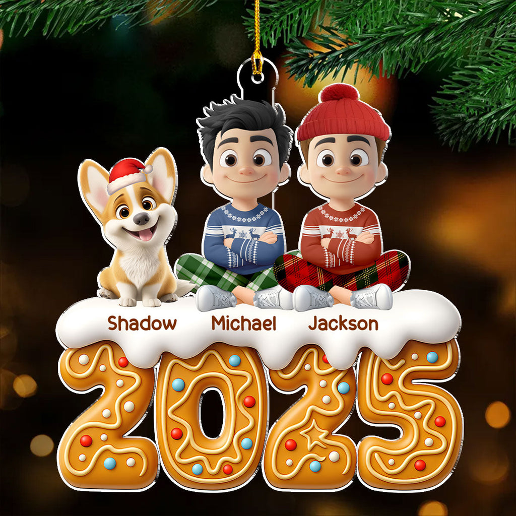 Custom Christmas Decor Home Birthday Gifts For Dog Lovers • Couple And Dog Of The Year Version 2 - Personalized Acrylic Ornament