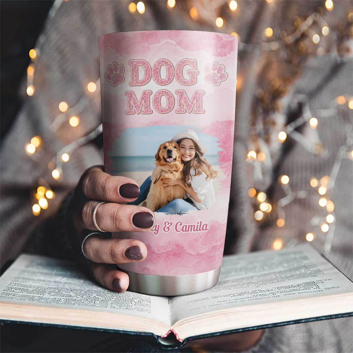 Custom Photo Christmas Birthday Gifts For Dog Mom, Dog Lovers • My Favorite One Photo - Personalized 3D Effect Tumbler