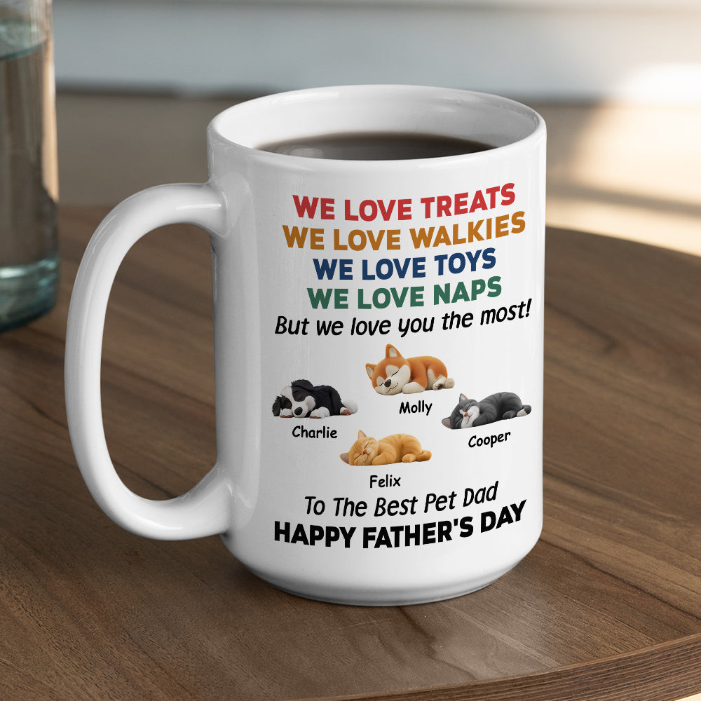 Custom Father's day Birthday Gifts For Pet Dad, Pet Lovers • Love You The Most Pet Version 3 - Personalized Coffee Mug
