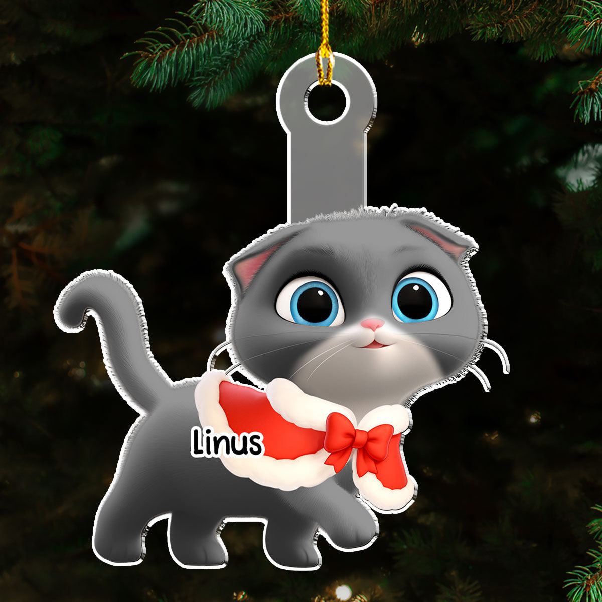 Custom Christmas Decor Home Birthday Gifts For Cat Lovers • Walking Cat - Personalized Acrylic Ornament