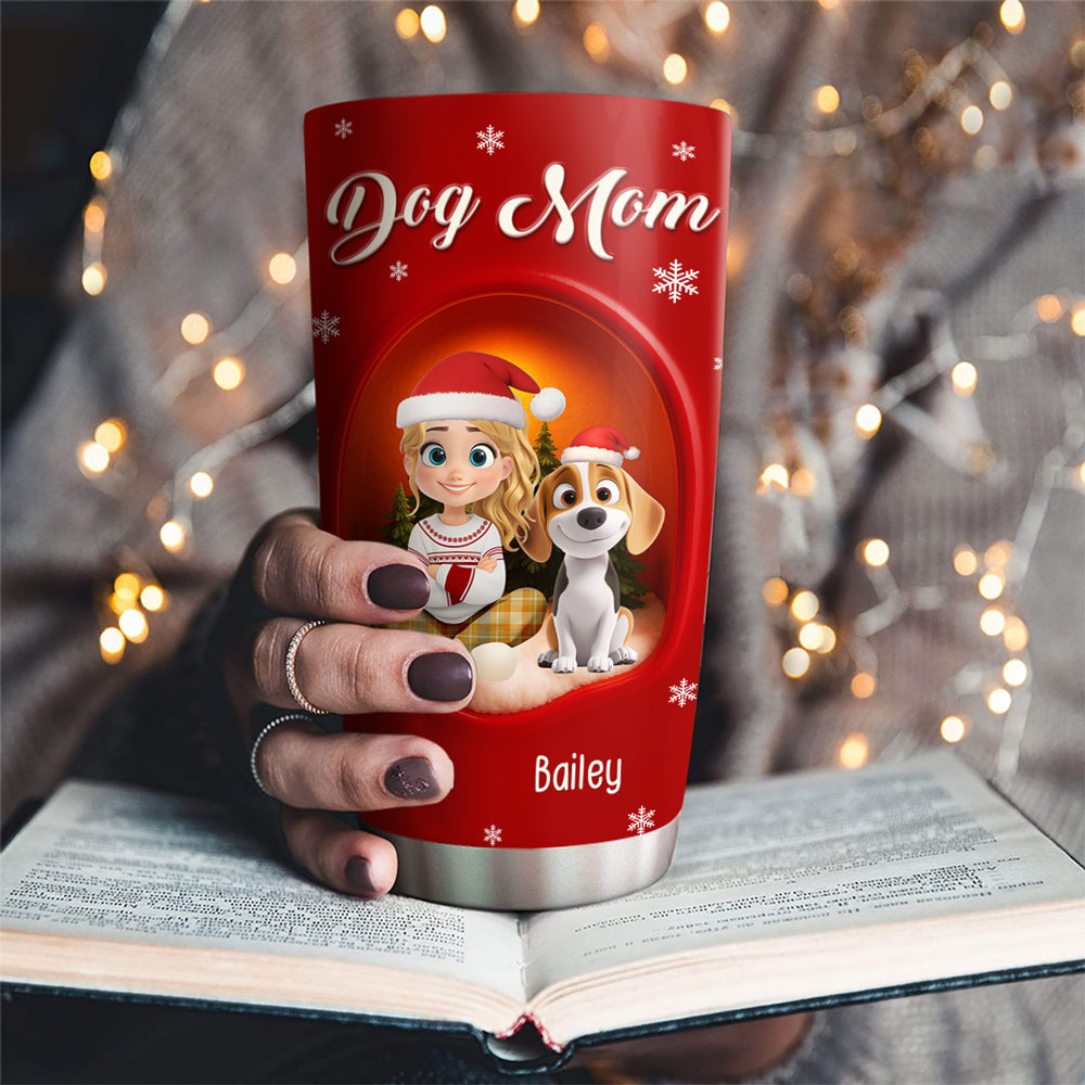 Custom Christmas Birthday Gifts For Dog Mom, Dog Lovers • Sleep Through Winter - Personalized Tumbler