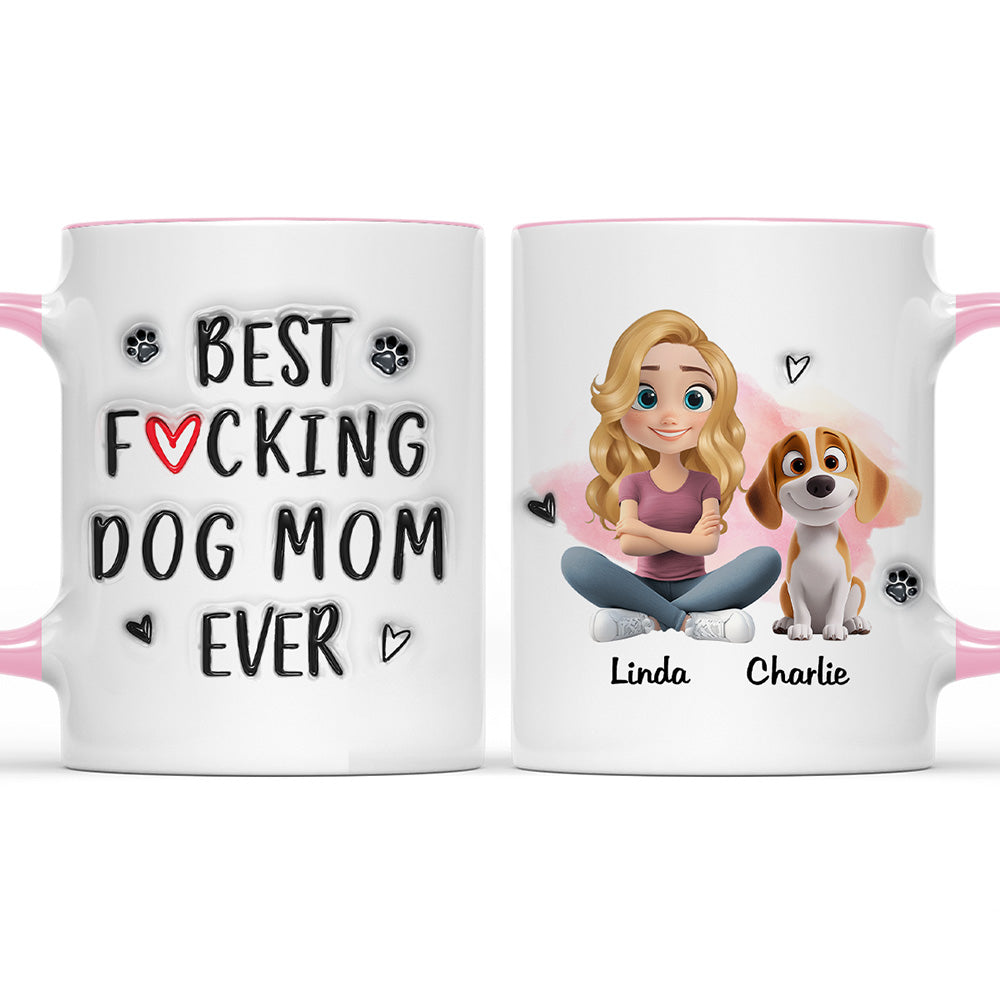 Custom Mother's day Birthday Gifts For Dog Mom, Dog Lovers • Best Of The Best - Personalized 3D Inflated Effect Accent Mug