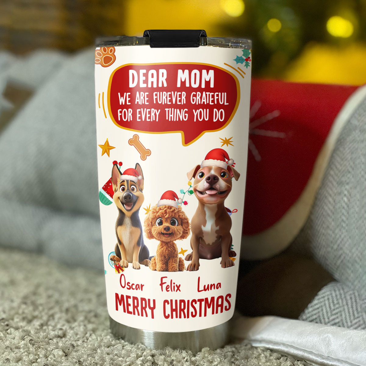 Custom Christmas Birthday Gifts For Dog Mom, Dog Lovers • Eternally Love You - Personalized Tumbler