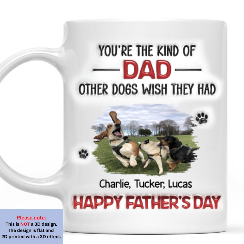 Custom Photo Father's day Birthday Gifts For Dog Dad, Dog Lovers • Other Dogs - Personalized 3D Inflated Effect Mug