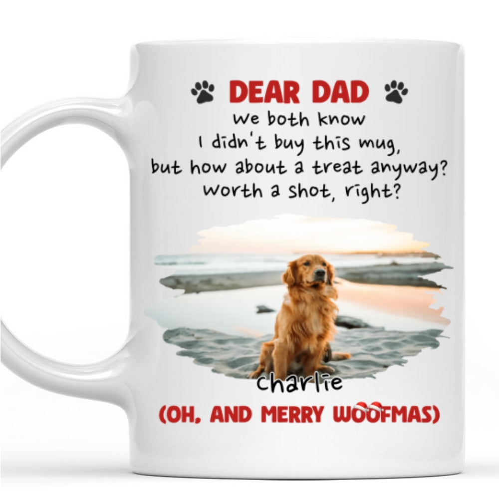 Custom Photo Christmas Birthday Gifts For Dog Dad, Dog Lovers • Worth A Shot Right Photo - Personalized Coffee Mug