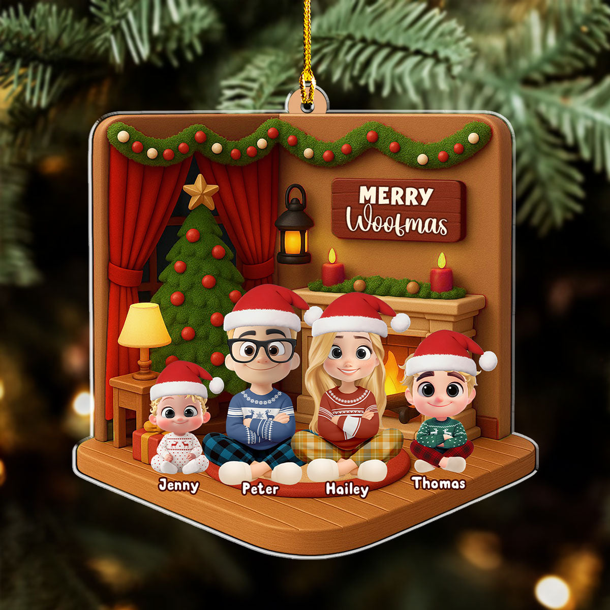 Custom Christmas Decor Home Birthday Gifts For Dog Lovers • We Got The Christmas Joy - Personalized 3D Effect Acrylic Ornament