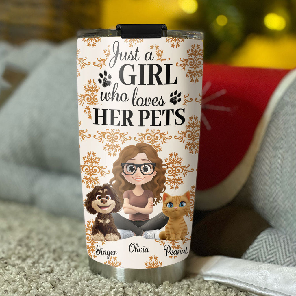Custom Mother's day Birthday Gifts For Pet Mom, Pet Lovers • Season Pet And Girl - Personalized Tumbler