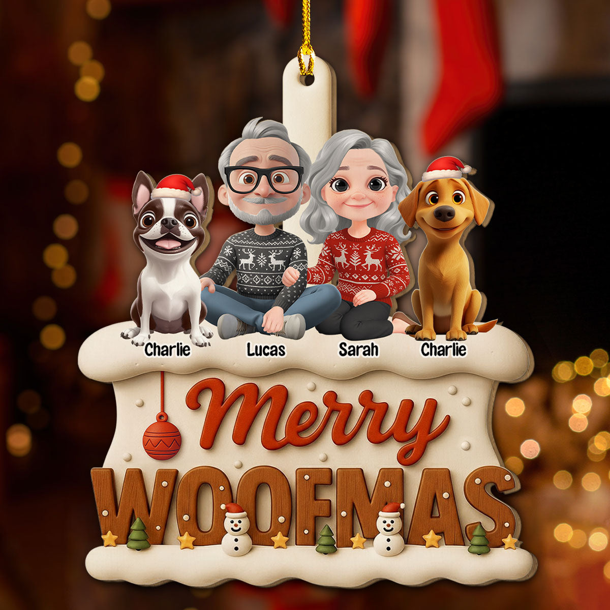 Custom Christmas Decor Home Birthday Gifts For Dog Lovers • Just Want To Be Lazy - Personalized 3D Effect Wood Ornament