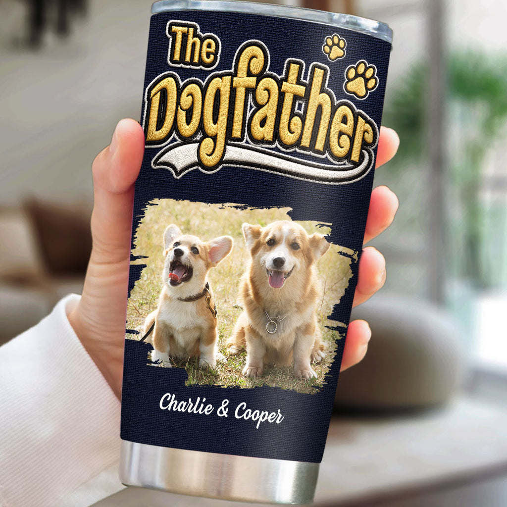 Custom Photo Father's day Birthday Gifts For Dog Dad, Dog Lovers • New Effect Cool Dog Father Photo - Personalized Tumbler
