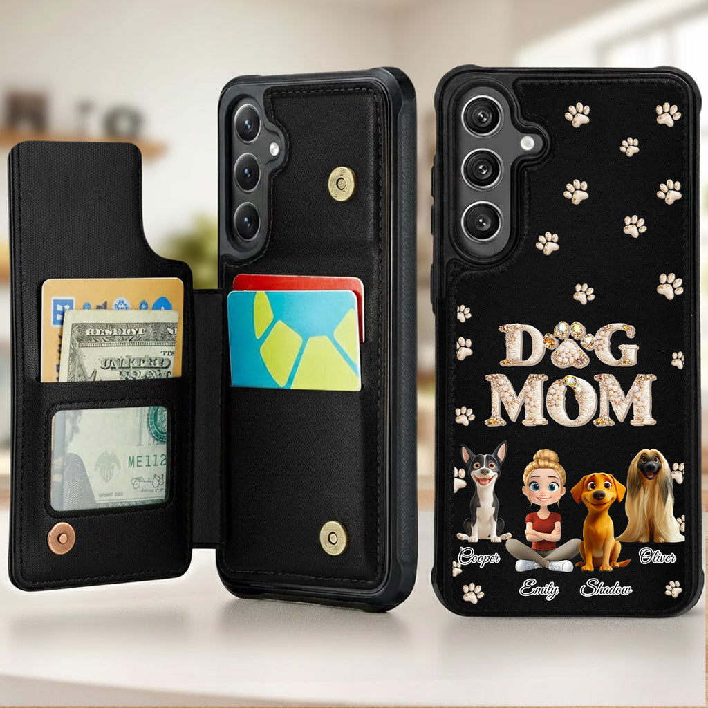 Fancy Dog Mom - Personalized Leather Phone Case
