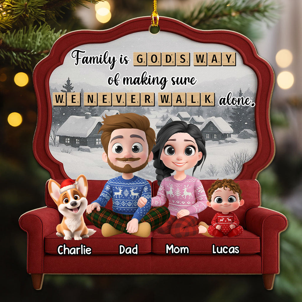 Custom Christmas Decor Home Birthday Gifts For Cat Lovers • Family Is Where Love Grows - Personalized 3D Effect Wood Ornament