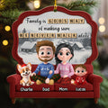 Custom Christmas Decor Home Birthday Gifts For Cat Lovers • Family Is Where Love Grows - Personalized 3D Effect Wood Ornament