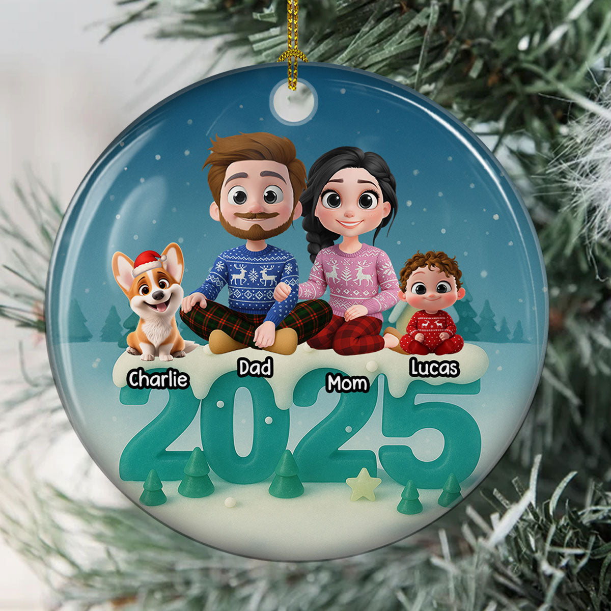 Custom Christmas Decor Home Birthday Gifts For Dog Lovers • See Through You - Personalized 3D Effect Ceramic Ornament