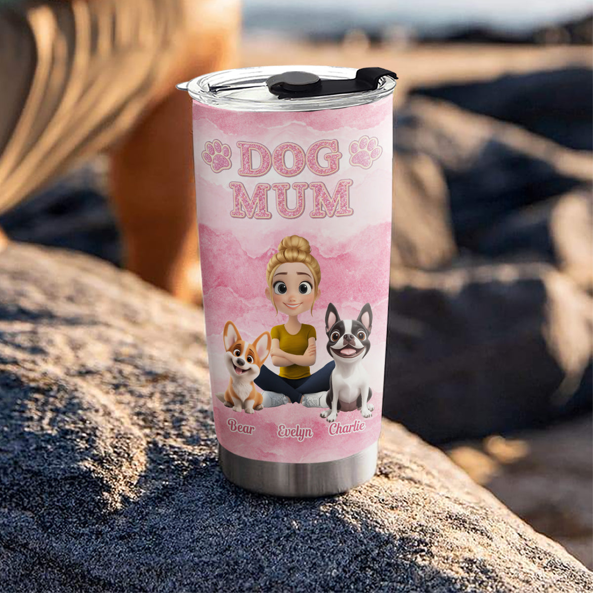 Custom Christmas Birthday Gifts For Dog Mom, Dog Lovers • My Favorite One - Personalized 3D Effect Tumbler