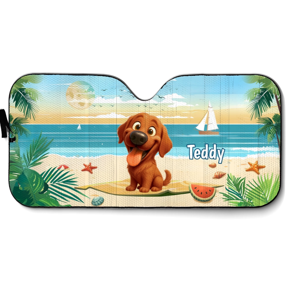 Dog Summer Vibe - Personalized Car Sunshade