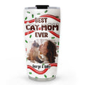 Custom Christmas Birthday Gifts For Pet Lovers • Best Cat Mom Cake Photo - Personalized 3D Inflated Effect Tumbler