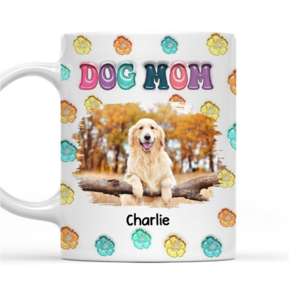 Custom Photo Mother's day Birthday Gifts For Dog Mom, Dog Lovers • Dog Mom Summer Photo - Personalized 3D Inflated Effect Mug