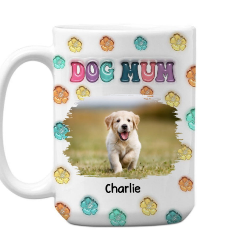 Custom Photo Mother's day Birthday Gifts For Dog Mom, Dog Lovers • Dog Mom Summer Photo - Personalized 3D Inflated Effect Mug