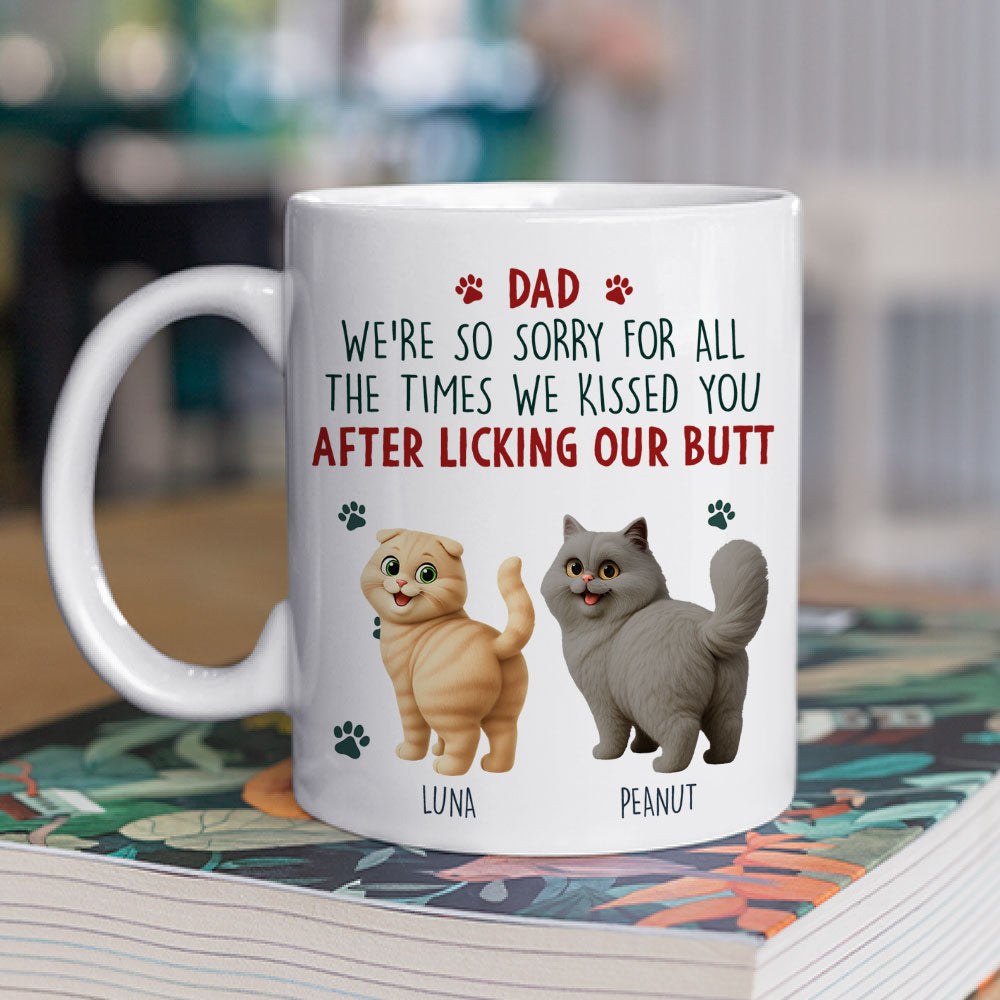 Custom Christmas Birthday Gifts For Dog Lovers • Sorry Mom Dad Cat Version - Personalized Coffee Mug