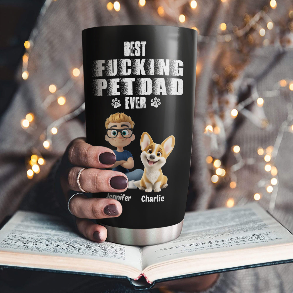 Custom Father's day Birthday Gifts For Pet Dad, Pet Lovers • Best Dad Ever Pet Ver - Personalized Tumbler