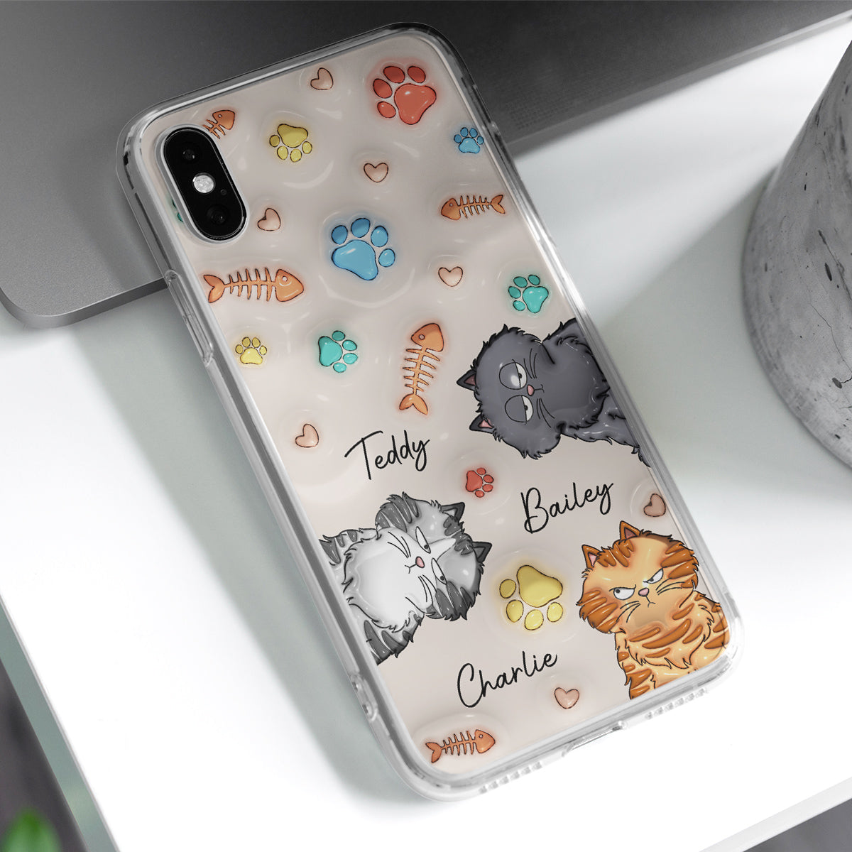 My Lovely Fur Babies Colorful- Personalized 3D Inflated Effect Phone Case