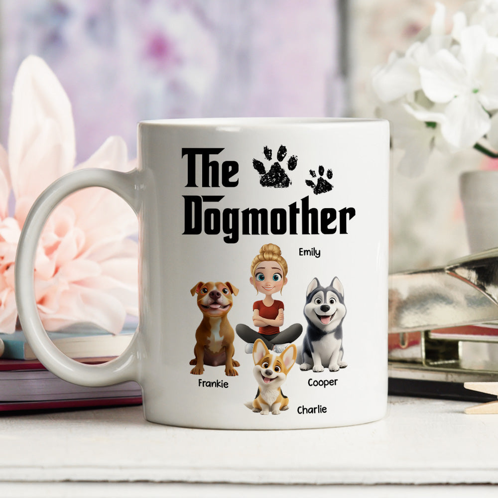 Custom Christmas Birthday Gifts For Dog Mom, Dog Lovers • White Cool Dog Mother - Personalized Coffee Mug