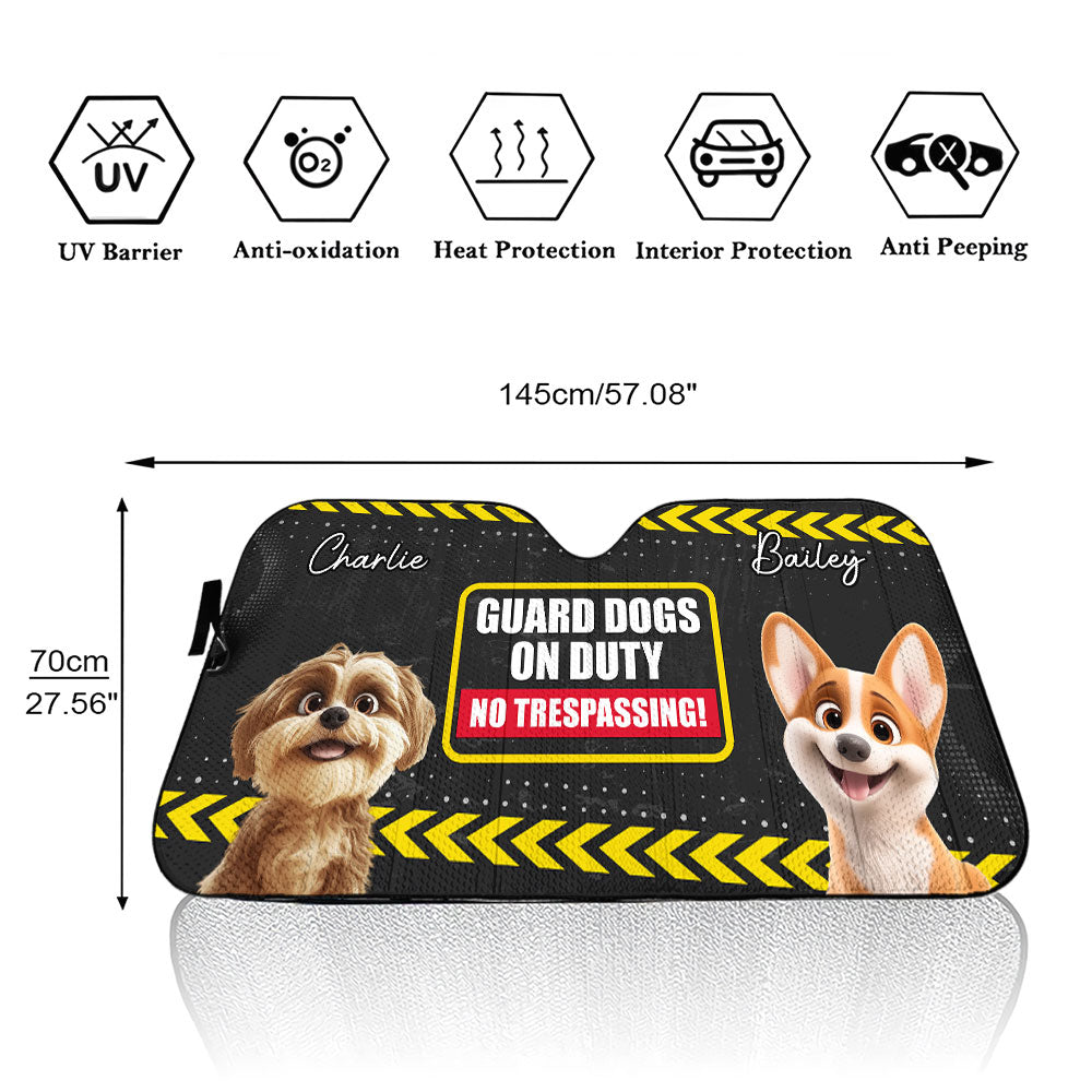 Custom Christmas Birthday Gifts Car Accessories for Dog Parents • No Trespassing - Personalized Car Sunshade