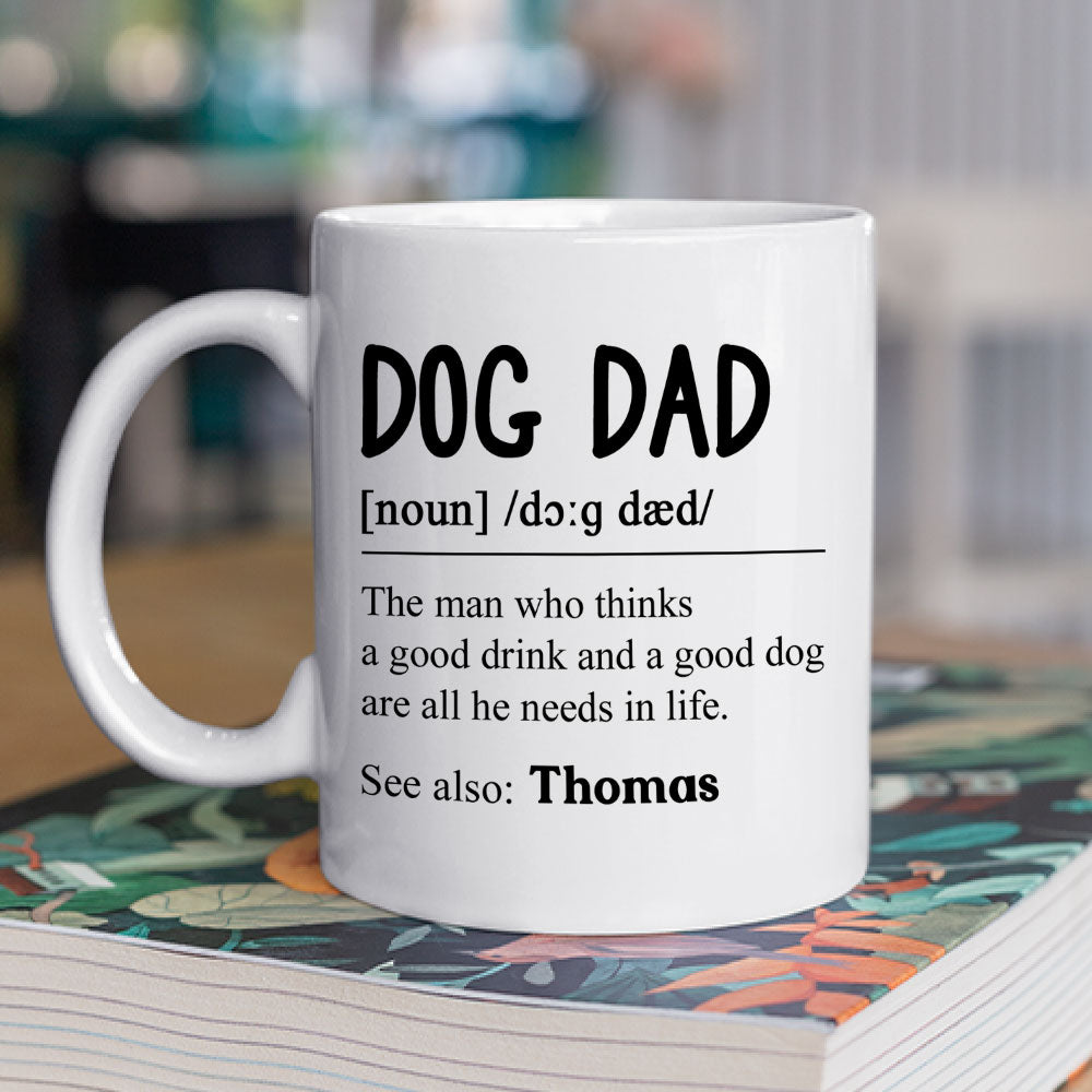 Custom Christmas Birthday Gifts For Dog Lovers • Dog Dad Mom Definition - Personalized Coffee Mug