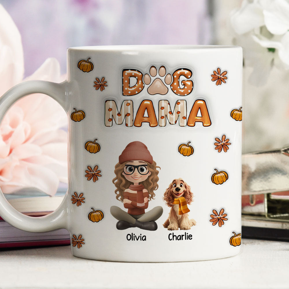 Custom Christmas Birthday Gifts For Dog Mom, Dog Lovers • Spicy Cinnamon - Personalized 3D Inflated Effect Mug