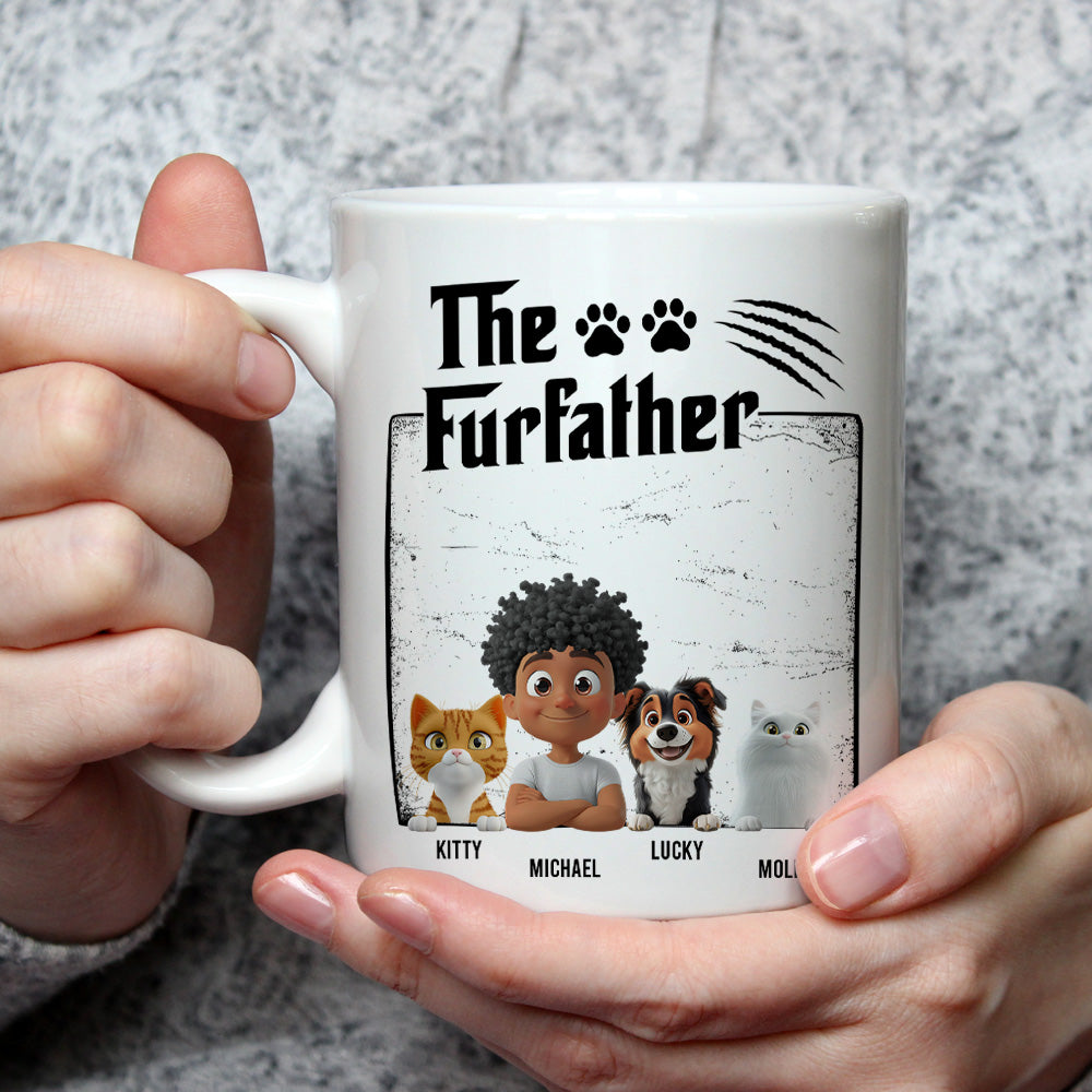 Custom Father's day Birthday Gifts For Pet Dad, Pet Lovers • The Furfather - Personalized Coffee Mug