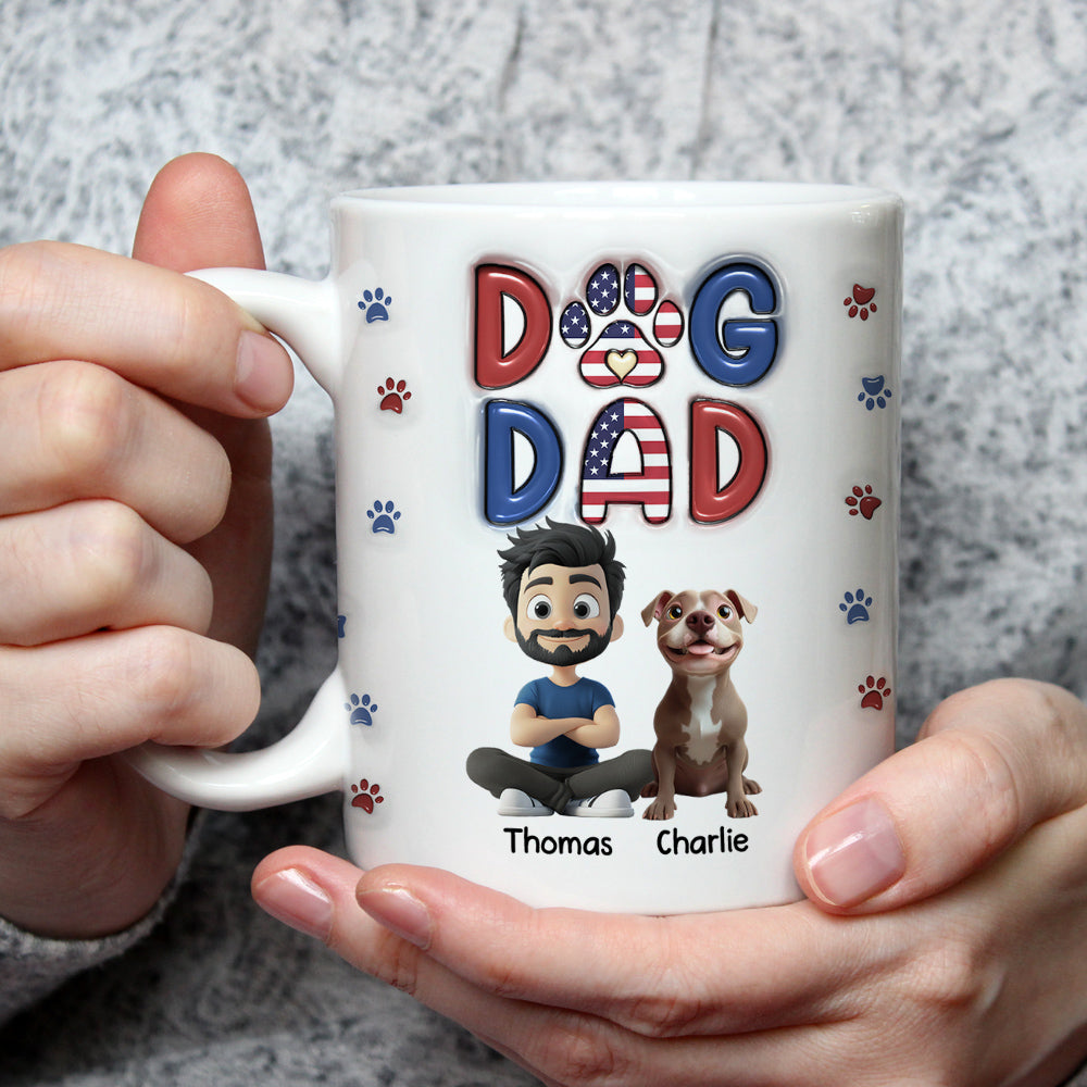 Custom Father's day Birthday Gifts For Dog Dad, Dog Lovers • My Lovely Dog - Personalized 3D Inflated Effect Mug