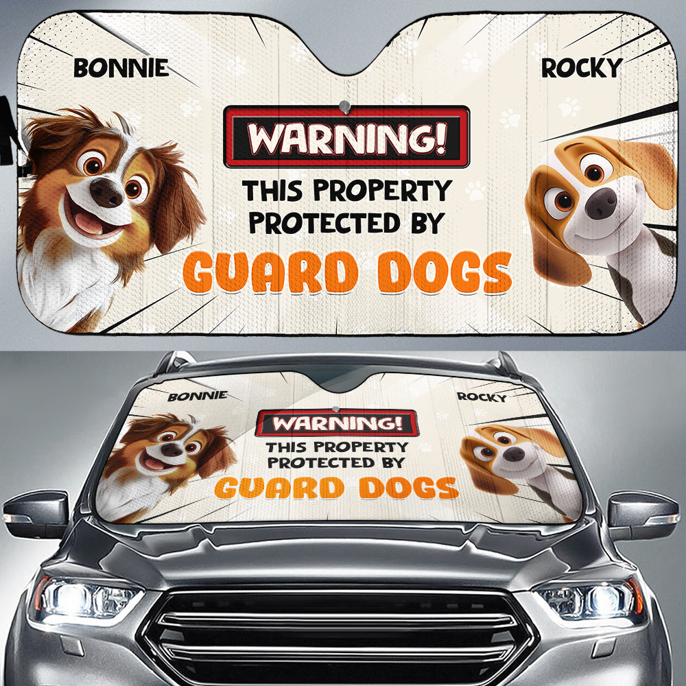 Custom Christmas Birthday Gifts Car Accessories for Dog Parents • Double The Trouble - Personalized Car Sunshade